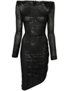 ELISABETTA FRANCHI LONG SLEEVES DRESS WITH PAILLETTES