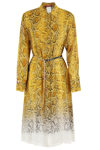 Max Mara Nereo Print Silk Shirt Dress In Giallo