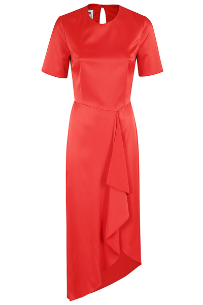 Moschino Raso Viscosa Stretch In Rosso