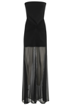David Koma Strapless Illusion Gown In Black