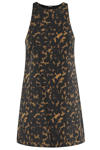 Theory Tortoiseshell Print Mini Dress In Dkh Dark Brown Multi