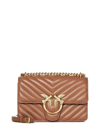 Pinko Mini Love One Chevron Bag In Brown