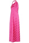 Emporio Armani Striped Satin Halter Gown In Fantasia