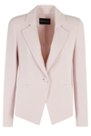 Emporio Armani Single-button Crepe Cady Blazer In Rosa