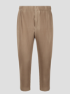 Issey Miyake Beige Antiqued Polyester Pant In Light Brown