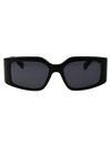 Ferragamo Micro-logo Acetate Rectangle Sunglasses In 001 Black