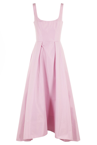 Pinko Sleeveless Taffeta Maxi Dress In Pink