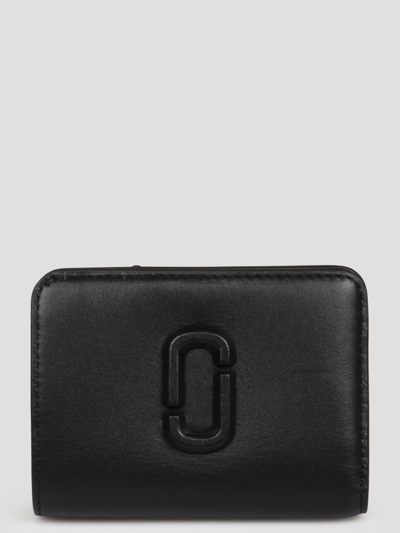 Marc Jacobs The Leather J Marc Mini Compact Wallet In Black