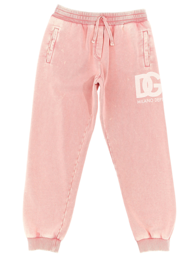 Dolce & Gabbana Kids' Logo Print Joggers In Pink