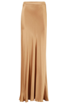 Antonelli Flared Biscuit Silk-blend Satin Maxi Skirt In Biscotto