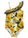 DOLCE & GABBANA ROSE GIALLE ONE-PIECE SWIMSUIT