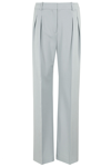 Loulou Studio Sbiru Wool-twill Straight-leg Pants In Foam Green