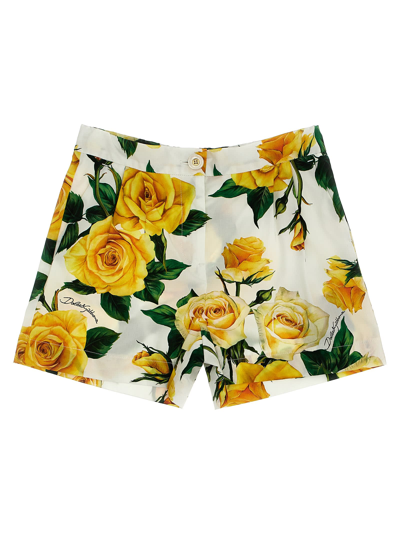 Dolce & Gabbana Kids' Rose Gialle Shorts In Multicolor