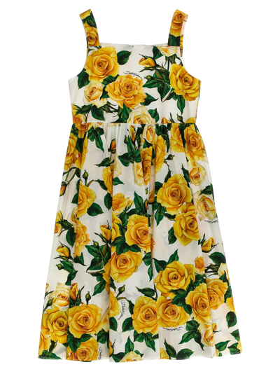 Dolce & Gabbana Kids' Floral Printed Dress In Multicolor