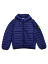 STONE ISLAND JUNIOR LOGO BADGE HOODED DOWN JACKET