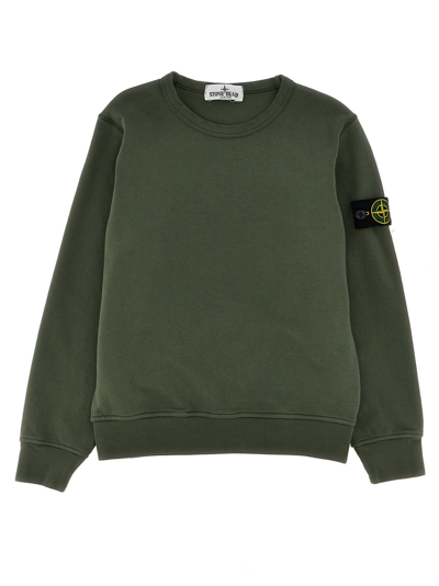 Stone Island Junior Kids' Compass-badge Sweatshirt In Green