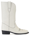 VIA ROMA 15 OFF-WHITE CALF LEATHER COWBOY BOOTS