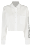 ALEXANDER WANG T BUTTON DOWN CROPPED SHIRT WITH HALO GLOW PRINT