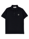 Stone Island Compass-patch Piqué Polo Shirt In Blue