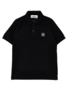 Stone Island Compass-patch Piqué Polo Shirt In Black