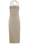 Max Mara Adorno1234 Cotton Twill Midi Dress In Verde Kaki
