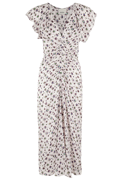 Isabel Marant Lyndsay Printed Draped Midi Dress In Ec