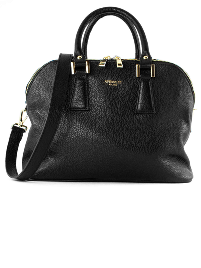Avenue 67 Black Grained Soft Leather Bag