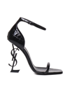 Saint Laurent Opyum 110 Leather Heeled Sandals In Black
