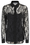 Moschino Floral-lace Button-up Shirt In Fantasia Nero