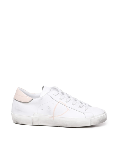 Philippe Model Prsx Casual Leather Trainer In Nude & Neutrals