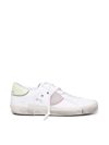 Philippe Model Prsx Casual Leather Sneaker In White, Multicolor