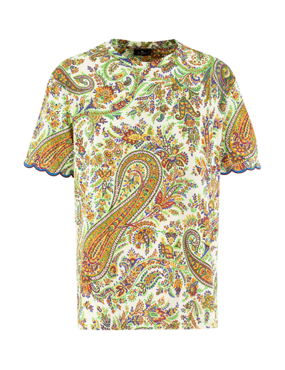 Etro T-shirt In Print On White Base