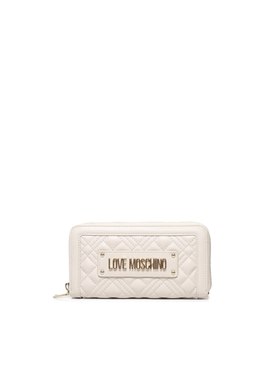 Love Moschino Wallet With Logo In Ivory