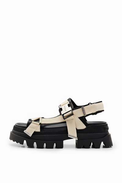 Desigual Chunky Platform Sandals In Black