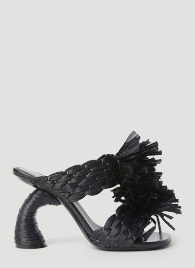 Dries Van Noten Fringe Embellished Sandals In Black