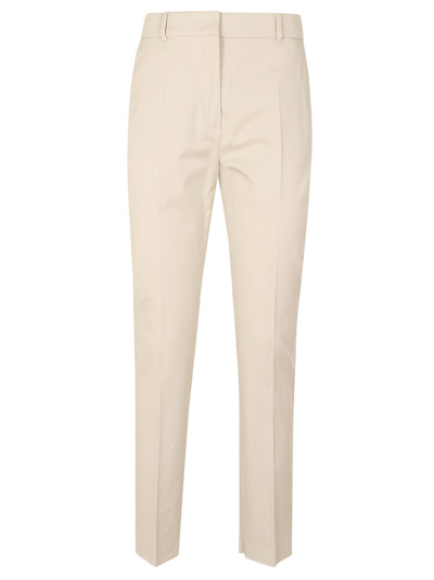 Max Mara Studio High Waist Straight Leg Trousers In Sand