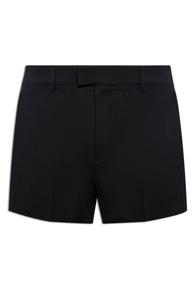 Ami Alexandre Mattiussi Wool Crepe Mini Shorts In Black