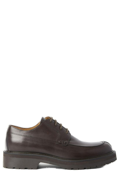 Dries Van Noten Leather Lace-up Shoes In Dark Brown