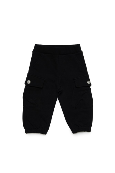 Diesel Kids Pblob Logo Embroidered Trousers In Black
