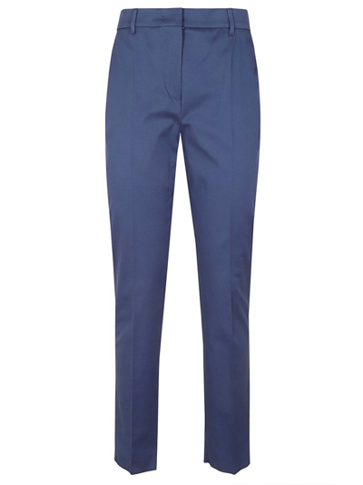 Max Mara Studio High Waist Straight Leg Trousers In Blue