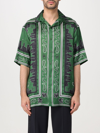 Off-white Satin Bandana Bowling Shirt In Green