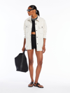 Max Mara Cotton And Linen Drill Jacket In Ivory