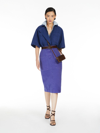 Max Mara Cardiff Cotton Canvas Midi Pencil Skirt In Lavender