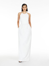 Max Mara Europa Open-back Pleated Cotton-canvas Maxi Dress In White