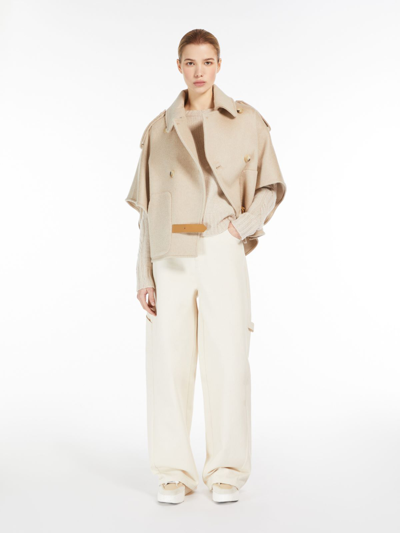 Max Mara Paste Belted Cashmere Cape In Sand