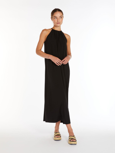 Max Mara Stretch Jersey Sleeveless Midi Dress In Black