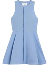 Ami Alexandre Mattiussi Sleeveless Flared Minidress In Cashmere Blue