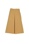 Tory Burch Two Tone Popeline Cotton Accordion Skirt In Summer Sand