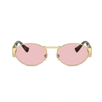 Versace Womens Gold Ve2264 Oval-frame Metal Sunglasses