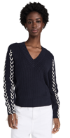 SCOTCH & SODA LACED UP SLEEVE PULLOVER NIGHT